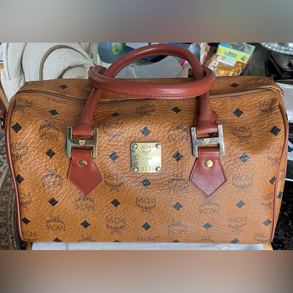 MCM Authentic Vintage Tan and Brown Visetos Handbag - Picture 2 of 16